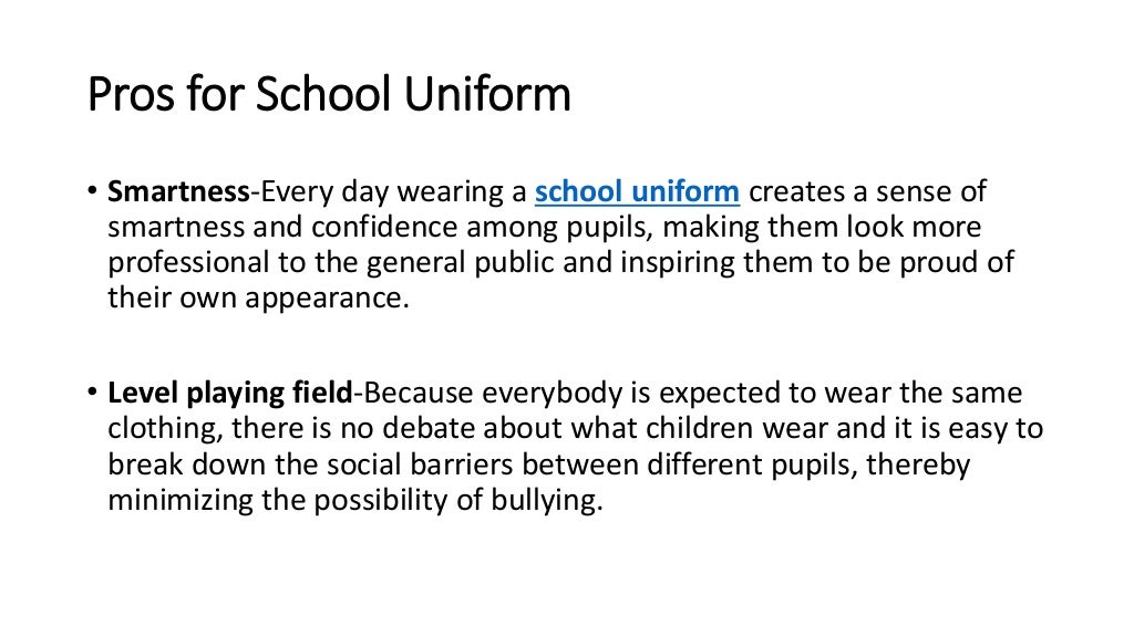 Common pros and cons of wearing a school uniform