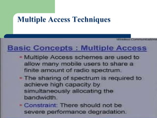 Multiple Access Techniques
 