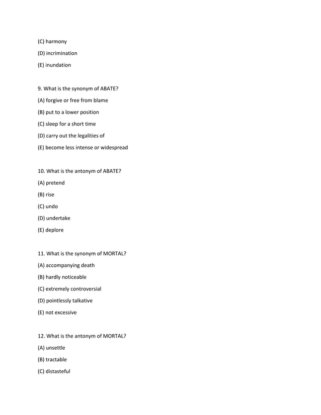 Common Sat Words PDF Common sat words pdf