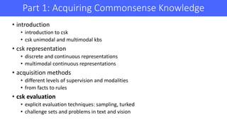 Commonsense knowledge for Machine Intelligence - part 1