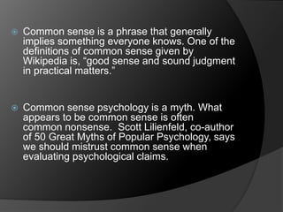 Common sense | PPTX