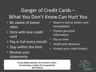 Debt Management	Credit Cards	Pay Day Loans	Credit Reports