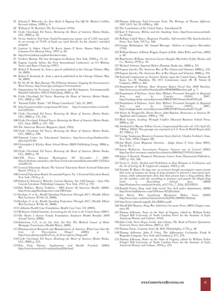 81 Edward F. Mrkvicka, Jr., Your Bank Is Ripping You Off (St. Martin's Griffin;       120 Thomas Jefferson, Paul Leicester Ford, The Writings of Thomas Jefferson:
    Revised edition, 1999) p. 9.                                                          1807-1815 Vol. IX (1898) p. 520.
82 William J. H. Boetcker, The Ten Cannots (1916)                                     121 The Constitution of the United States, Amendment II.
83 Clyde Cleveland, Ed Noyes, Restoring the Heart of America (Better Books,           122 Kort E Patterson, Militia and the Standing Army, http://www.wmsa.net/mili-
    LLC, 2002) p. 58.                                                                     tia_01.htm
84 Sector Analysis Tool from CharityNavigator.org reports out of 5,433 non-prof-      123 William Cabell Bruce, Benjamin Franklin, Self-revealed (The Knickerbocker
    its an average of 79.4% of funds are used directly for the charity’s intended         Press, New York, 1917) p. 168.
    program.                                                                          124 George Washington, 5th Annual Message, Address to Congress (December
85 Laurent A. Daloz, Cheryl H. Keen, James P. Keen, Sharon Daloz Parks,                   1793).
    Common Fire (Beacon Press, 1997) p. 69.                                           125 William Bonner, Addison Wiggin, Empire of Debt, (John Wiley and Sons, 2005)
86 http://www.habitat.org/how/factsheet.aspx                                              p. 88.
87 Frederic Bastiat, The Law (Irvington-on-Hudson, New York, 1850) p. 13, 14.         126 Manchester, William, American Caesar: Douglas MacArthur (Little, Brown, and
88 Eugene Carroll, before the First International Conference on US Military               Co., Boston, 1978) p. 10.
    Toxics and Bases Clean-up (1997).                                                 127 Michael Scheuer, Imperial Hubris (Potomac Books Inc, 2008) p. XV.
89 Robert F. Kennedy Jr., from a speech published in the Chicago Tribune (May         128 Eugene Jarecki, The American Way of War (Simon and Schuster, 2008) p. 133.
    16, 2003).                                                                        129 Eugene Jarecki, The American Way of War (Simon and Schuster, 2008) p. 191.
90 Robert F. Kennedy Jr., from a speech published in the Chicago Tribune (May         130 National Commission on Terrorist Attacks upon the United States, Thomas H.
    16, 2003).                                                                            Kean, Lee H. Hamilton, The 9/11 Commission report (W. W. Norton &
91, 92, 93, 94 Dr. Mary Ruwart, The Pollution Solution: Stopping the Environment's        Company, 2004) p. 362.
    Worst Enemy, http://www.lpty.net/topics/?environment.                             131 Department of Defense, Base Structure Report Fiscal Year 2008 Baseline,
95 Organization for Economic Co-operation and Development, Environmentally                http://www.acq.osd.mil/ie/download/bsr/BSR2008Baseline.pdf p. 7.
    Harmful Subsidies (OECD Publishing, 2003) p. 38.                                  132 Department of Defense, Active Duty Military Personnel Strengths by Regional
96 Clyde Cleveland, Ed Noyes, Restoring the Heart of America (Better Books,               Area           and           by        Country           (309A),           2007,
    LLC, 2002) p. 149.                                                                    http://siadapp.dmdc.osd.mil/personnel/MILITARY/history/hst0709.pdf.
97 National Public Radio, “All Things Considered,” July 31, 2007.                     133 Department of Defense, Active Duty Military Personnel Strengths by Regional
98 http://countrystudies.us/germany/81.htm, http://countrystudies.us/north-               Area           and           by        Country           (309A),           2007,
    korea/22.htm.                                                                         http://siadapp.dmdc.osd.mil/personnel/MILITARY/history/hst0712.pdf.
99 Clyde Cleveland, Ed Noyes, Restoring the Heart of America (Better Books,           134 Alexis de Tocqueville, Henry Reeve, John Bigelow, Democracy in America (D.
    LLC, 2002) p. 155, 156.                                                               Appleton and Company, 1904) p. 792.
100 Clyde Cleveland, Edward Noyes, Restoring the Heart of America (Better Books,      135 Mark Gerzon, Leading Through Conflict (Harvard Business School Press,
    LLC, Iowa, 2002) p. 127, 128.                                                         2006) p. 22.
101 The American Mercury Magazine (April, 1924).                                      136 Attributed to Macrus Tullius Cicero, Congressional Record, vol. 114 (April 25,
                                                                                          1968) p. 10635. This passage was reprinted in U.S. News & World Report (July
102 Clyde Cleveland, Ed Noyes, Restoring the Heart of America (Better Books,              29, 1968) p. 15.
    LLC, 2002) p. 230.
                                                                                      137 George Santayana, Reason in Common Sense (2nd ed., Charles Scribner's Sons,
103 National Center for Educational Statistics, http://nces.ed.gov/fastfacts/dis-         New York, 1924) Chapter XII.
    play.asp?id=66.
                                                                                      138 Jim Wood, Coast Magazine Interview - Judge James P. Gray, (June 2001).
104 Christopher J. Klicka, Home School Heroes (B&H Publishing Group, 2006) p.             Vol.10 No. 7.
    49.
                                                                                      139 Jarret Wollstein, Government Property Seizures out of Control (2001)
105 Clyde Cleveland, Ed Noyes, Restoring the Heart of America (Better Books,              http://archive.newsmax.com/archives/articles/2001/6/27/191414.shtml.
    LLC, 2002) p. 59.
                                                                                      140 James T. Bennett, Thomas J. DiLorenzo, Cancer Scam (Transaction Publishers,
106 CER Press Release Washington, DC December 7, 2001,                                    1997) p. 165, 166.
    http://edreform.com/index.cfm?fuseAction=document&documentID=1241&se
    ctionID=55.                                                                       141 Victor G. Vecki, Alcohol and Prohibition in their Relation to Civilization and
                                                                                          the Art of Living (J. B. Lippincott company, 1923) p. 69.
107 General Education Board, The General Education Board (General Education
    Board, 1915) p. 3.                                                                142 Timothy W. Maier, On dope row: an exclusive Insight investigative report reveals
                                                                                          that scores of inmates are dying of drug overdoses in America's state penal insti-
108 General Education Board, Occasional Papers, No. 1 (General Education Board,           tutions, while administrators deny that their prisons have a drug problem. Here
    New York, 1913) p. 6.                                                                 are the numbers, and why according to prisoners and guards the illegal drug
109 Edited by Edward J. Wheeler, Current Opinion, Vol. LXII January – June (The           trade          is         flourishing       behind          bars,         (2002)
    Current Literature Publishing Company, New York, 1917) p. 195.                        http://findarticles.com/p/articles/mi_m1571/is_7_18/ai_83553855/.
110 Bob Wallace, Morris Fishbein - AMA Enemy Of American Health, (2002).              143 Ronald Fraser, Drug raids help enrich New York police departments, (2008)
    http://www.angelhealingcenter.com/AMA.htm                                             http://www.buffalonews.com/149/story/421263.html.
111 Keehan, S. et al., Health Spending Projections Through 2017, (Health Affairs      144 Joe Klein, Why Legalizing Marijuana Makes Sense, (2009)
    Web Exclusive W146: 21, 2008).                                                        http://www.time.com/time/nation/article/0,8599,1889021,00.html.
112 Keehan, S. et al., Health Spending Projections Through 2017, (Health Affairs      145 http://www.rational.org/pdf_files/RRflyer.pdf.
    Web Exclusive W146: 21, 2008).                                                    146 Sheriff Bill Masters, Drug War Addiction (Accurate Press, 2001) Chapter sum-
113 California Health Care Foundation, Health Care Costs 101 (2005).                      mary #2.
114 McKinsey Global Institute, Accounting for the Cost in the United States (2007).   147 Thomas Jefferson, Notes on the State of Virginia, edited by William Peden
115 The Henry J. Kaiser Family Foundation, Employee Health Benefits: 2008                 (Chapel Hill University of North Carolina Press for the Institute of Early
    Annual Survey (2008).                                                                 American History and Culture, 1954).
116 Robertson, C.T., et al., Get Sick, Get Out: The Medical Causes of Home            148 John Cook, Steve Deger, Leslie Ann Gibson, The Book of Positive Quotations
    Mortgage Foreclosures (Health Matrix, 2008).                                          (Fairview Press; 2nd edition, 2007) p. 427.
117 Pharmaceutical Research and Manufacturers of America, What Goes Into the          149 Thomas Paine, Common Sense (R. Bell, Philadelphia, 1776) p. 48
    Cost        of      Prescription        Drugs?        (2005)        p.       6,   150 Thomas Jefferson, John P. Foley, The Jeffersonian Cyclopedia (Funk &
    http://www.phrma.org/files/Cost_of_Perscription_Drugs.pdf.                            Wagnalls Company, New York and London) p. 277, 278.
118 Clyde Cleveland, Ed Noyes, Restoring the Heart of America (Better Books,          151 Thomas Jefferson, Notes on the State of Virginia, edited by William Peden
    LLC, 2002) p. 255.                                                                    (Chapel Hill University of North Carolina Press for the Institute of Early
119 Ron Paul, Dietary Supplements and Health Freedom (2005)                               American History and Culture, 1954) p. 255.
    http://www.lewrockwell.com/paul/paul246.html.




                                                                                                             WWW.COMMONSENSEREVISITED.COM                             47
 