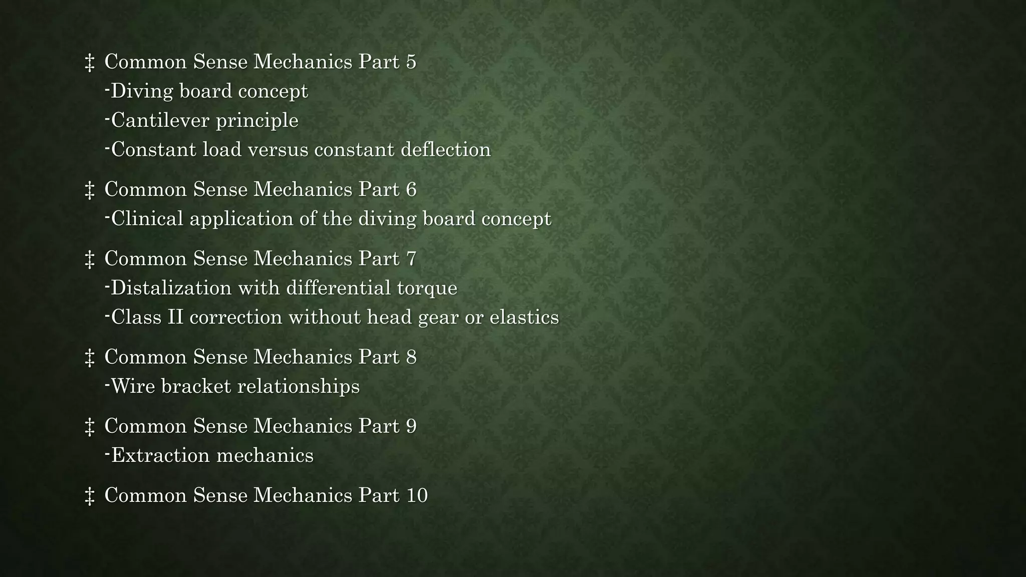 Common sense mechanics | PPTX