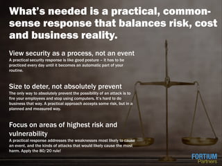 Common sense security by Fortium Partners | PPTX