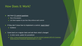 Common Sense Security Framework | PPTX