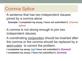 Common Sentence Faults or Errors and how to correct them | PPT