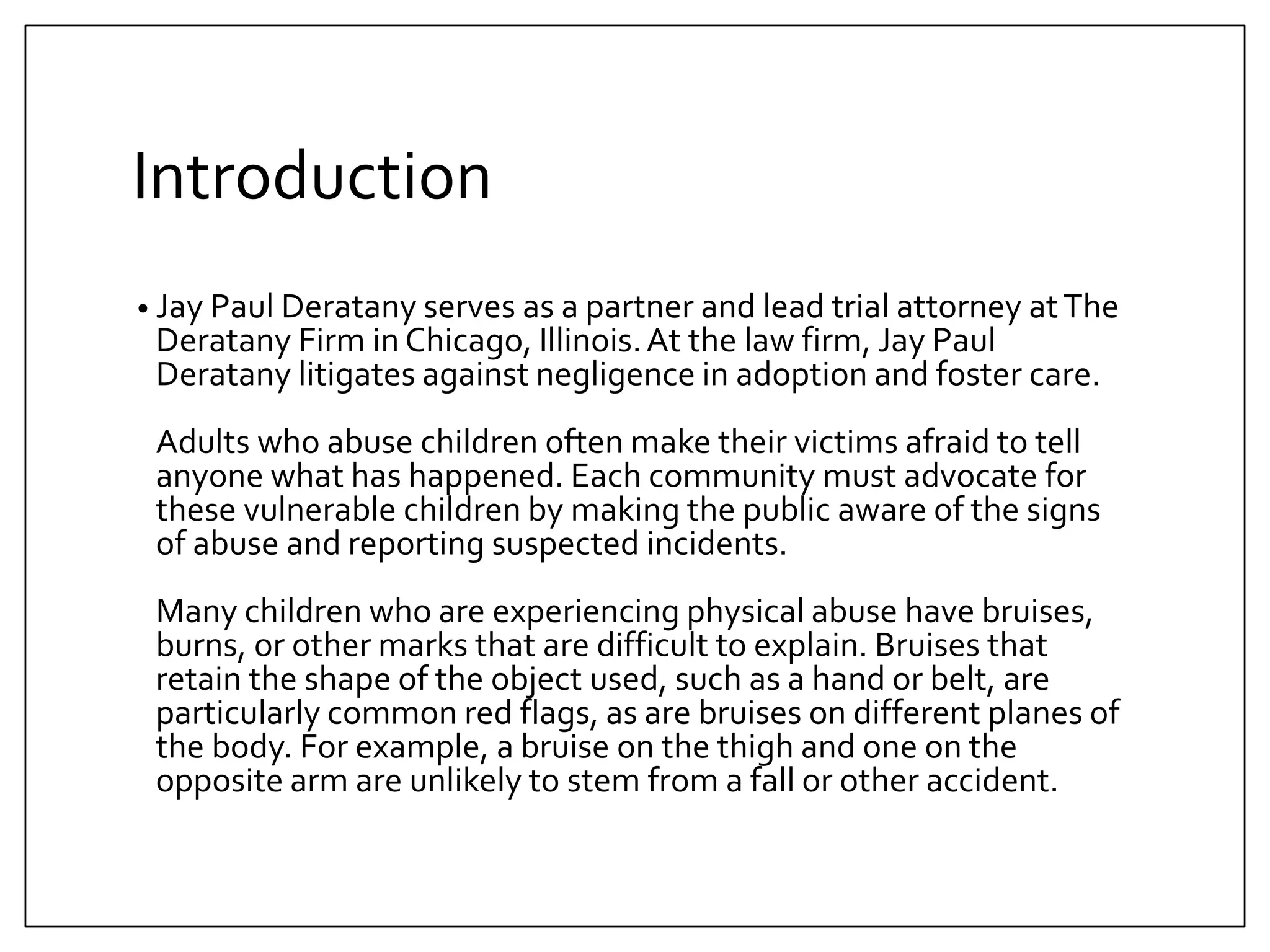 Common signs of child abuse ppt