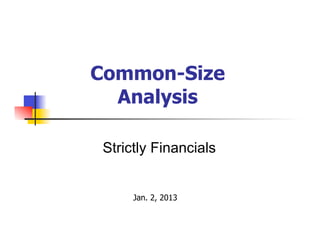 Common-Size
  Analysis

 Strictly Financials


      Jan. 2, 2013
 