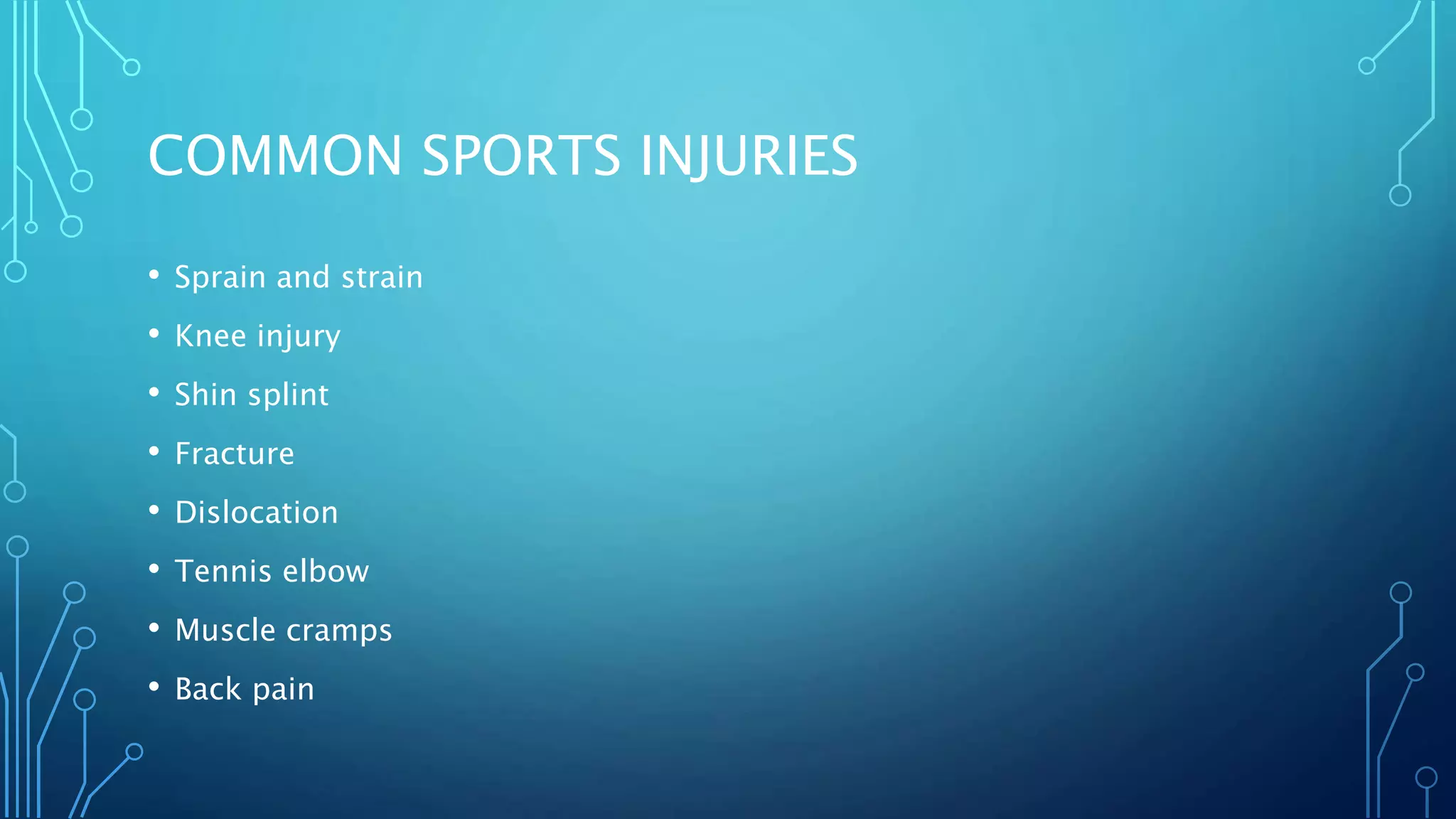 Common sports injuries and treatment | PPTX