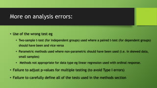 Common statistical errors in medical publications | PDF