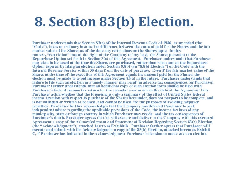 83 b election iso stock options