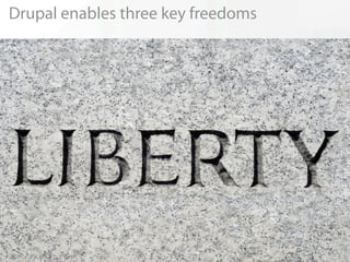 Drupal enables three key freedoms
 