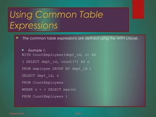 Common table expressions | PPT | Databases | Computer Software and ...