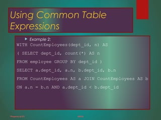 Common table expressions | PPT | Databases | Computer Software and ...