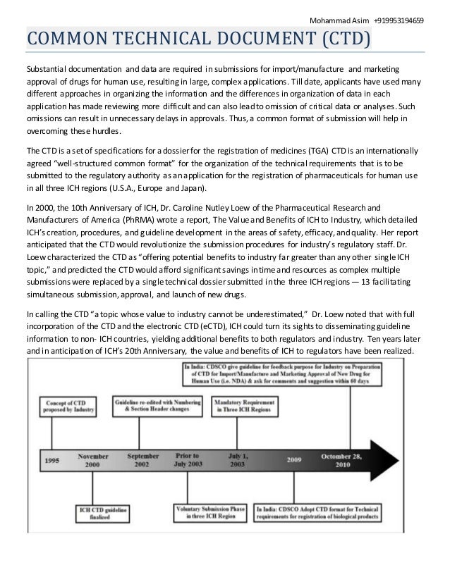 Common Technical Document CTD And Electronic Common Technical Docum Common technical document ctd and electronic common technical docum