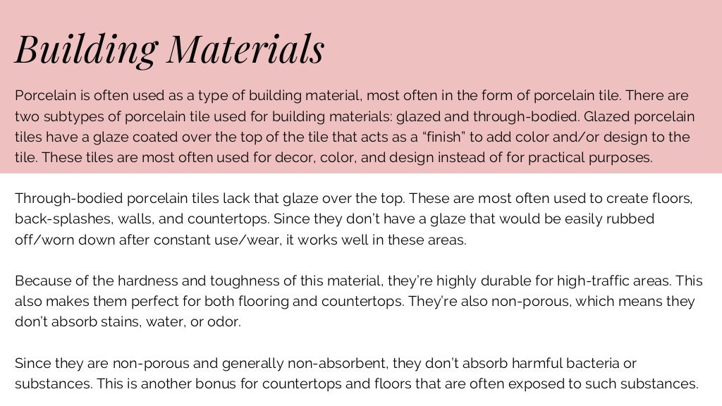 Common Uses of Porcelain