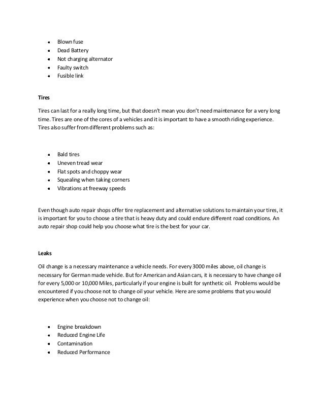 Common vehicle problems auto repair shops repair