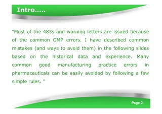 Common ways to avoid frequent gmp errors | PDF