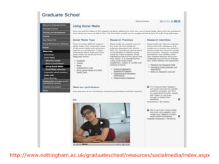 http://www.nottingham.ac.uk/graduateschool/resources/socialmedia/index.aspx
 
