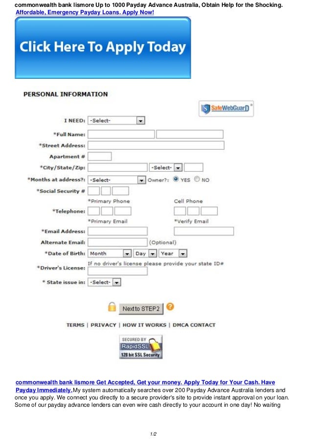 Commonwealth Bank Lismore Up To 1000 Payday Loans Online Get Help Fo