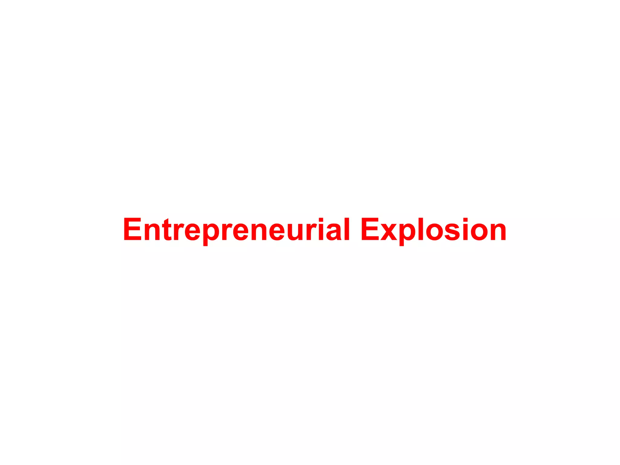 Startup ConstraintsEntrepreneurial Explosion