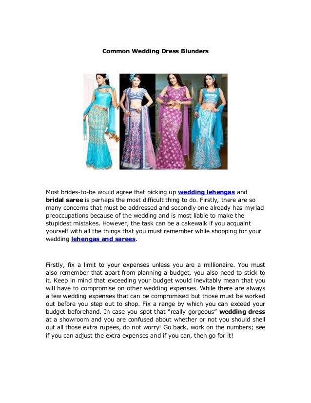 Common wedding dress blunders