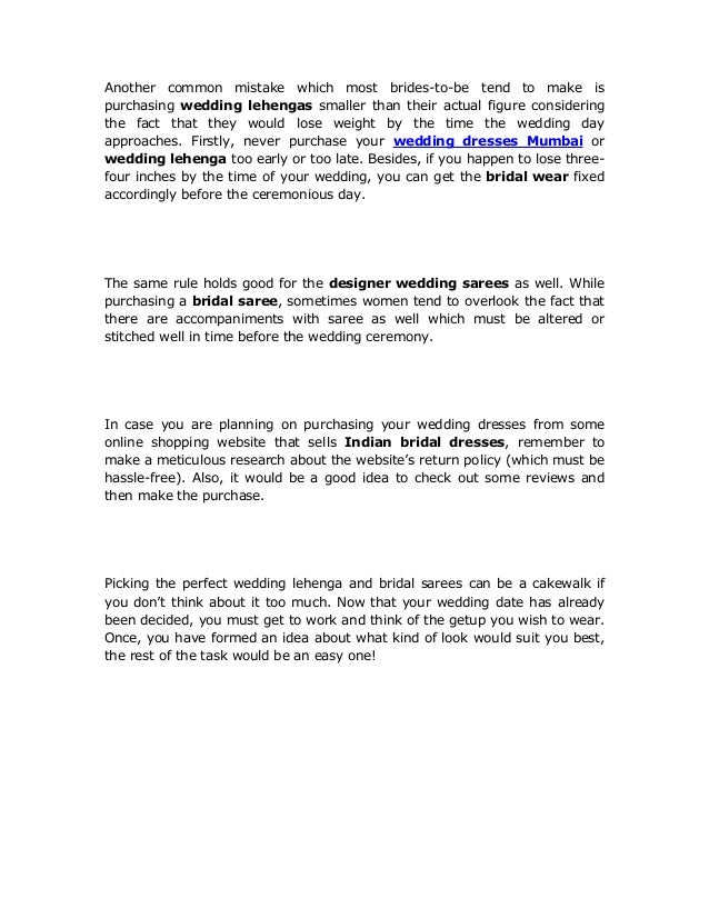 Common wedding dress blunders