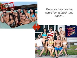 Because they use the
same format again and
again
 