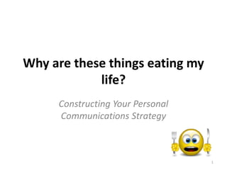 Why are these things eating my life? Constructing Your Personal Communications Strategy By Terry P. Whitcher 
