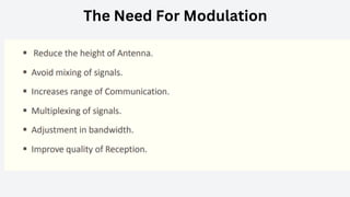 The Need For Modulation
 