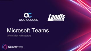 This presentation is confidential.
Classified as Confidential
Microsoft Teams
Information Architecture
 
