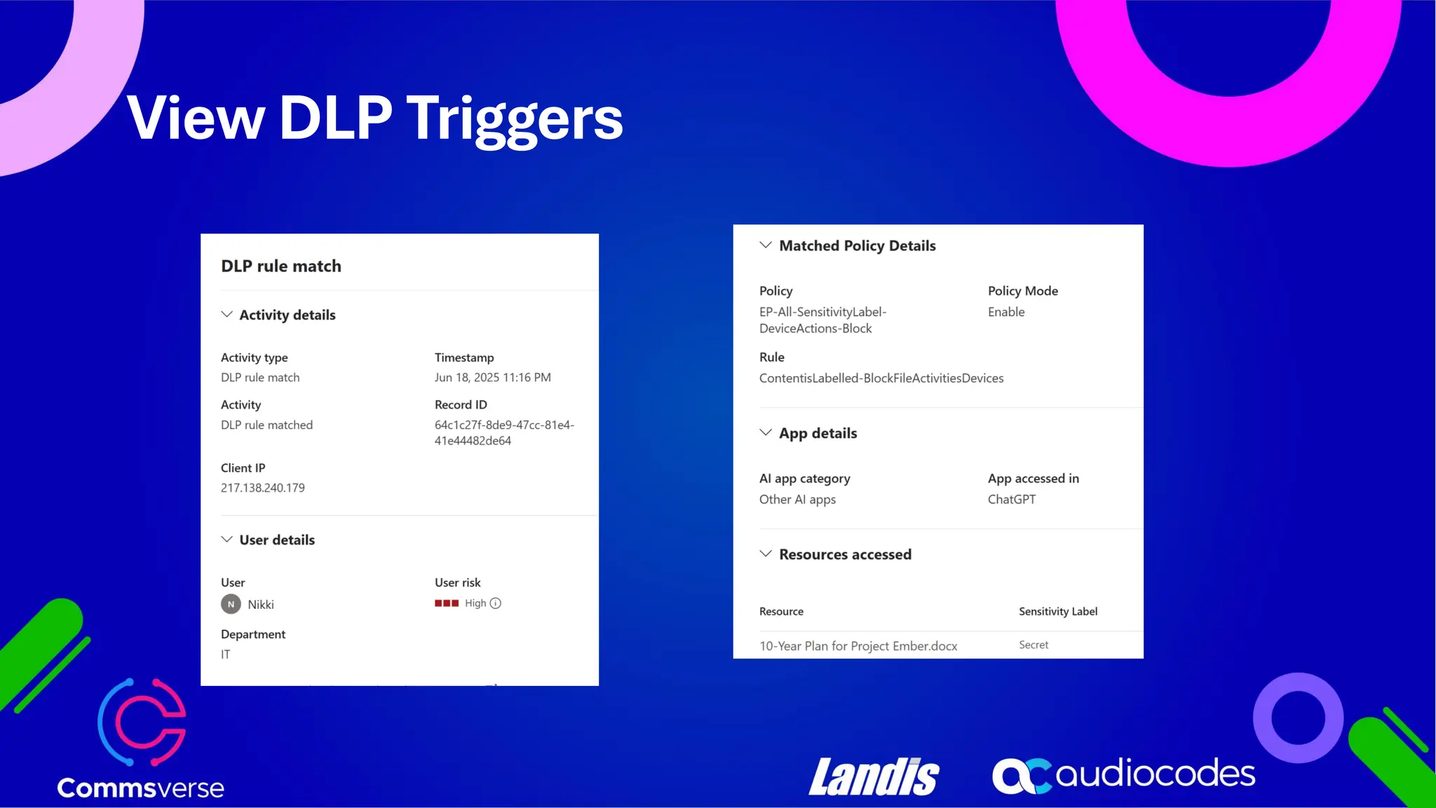 View DLP Triggers 