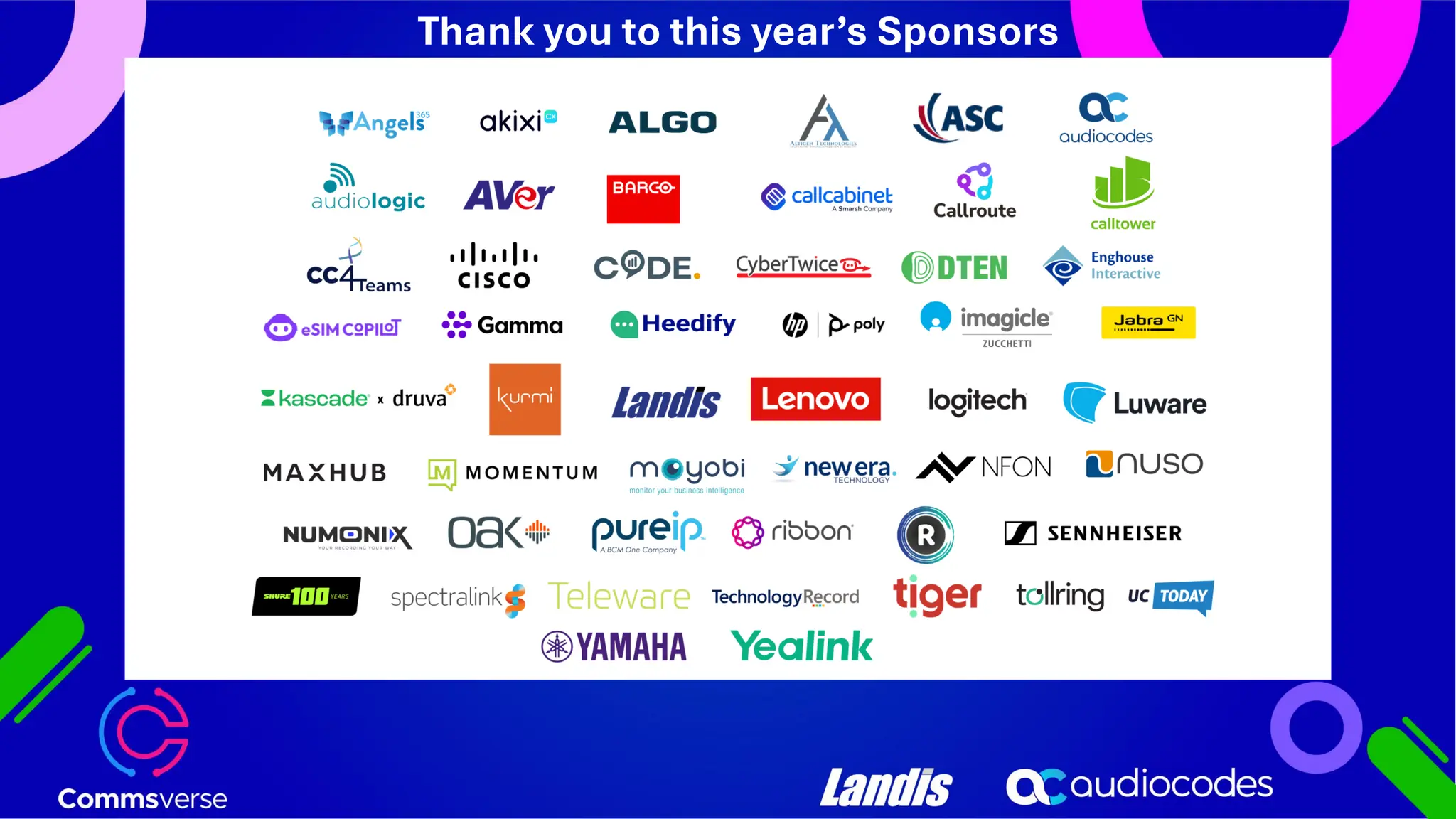 Thank you to this year’s Sponsors 