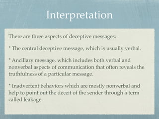 Deceptive Communication Example Comm theories final lecture pdf | PDF