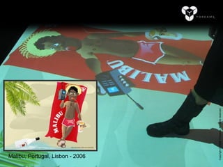 Comunicação Multissensorial:
New Media | Floor
Os novos rumos das linguagens publicitárias




                                              Copyright © 2008 YDreams. All rights reserved.
Malibu, Portugal, Lisbon - 2006
 