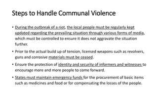 Communal Riots Cause Communal conflicts | PPTX