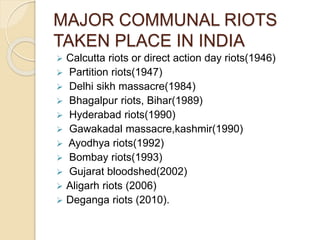 Communal riots | PPTX