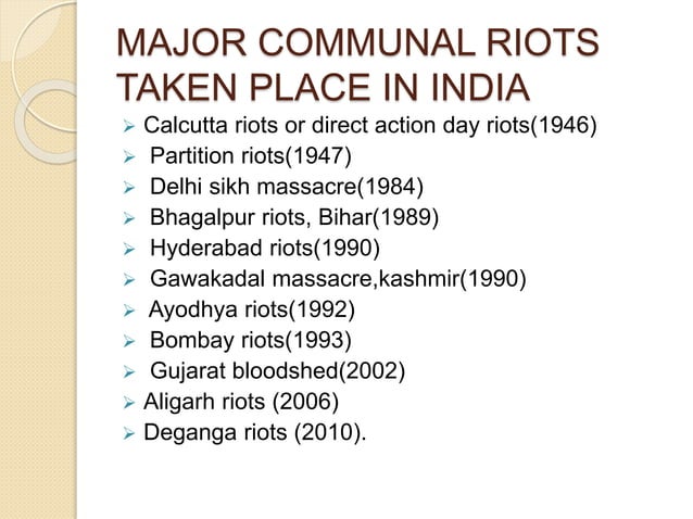 Communal riots | PPTX