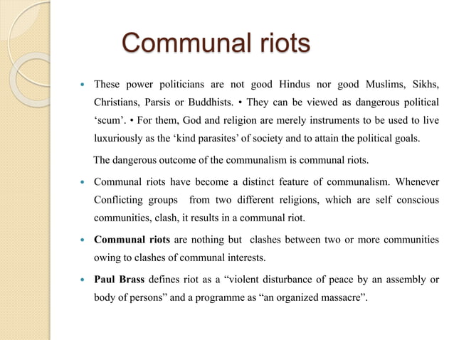 Communal riots | PPTX