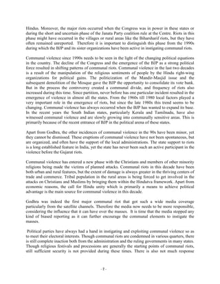 Communal riots in india: A Chronology (1947-2003) | PDF
