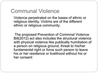Communal violence and social work | PPTX