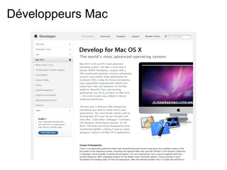 Développeurs Mac
 