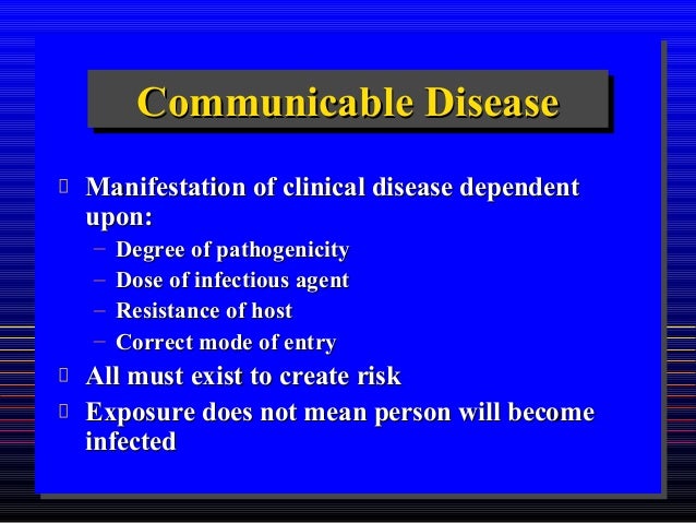 Communicable disease