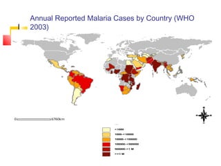 Annual Reported Malaria Cases by Country (WHO
2003)
 