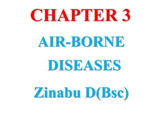 CHAPTER 3
AIR-BORNE
DISEASES
Zinabu D(Bsc)
 