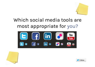 Which social media tools are
most appropriate for you?
 
