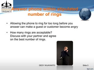 Communicate in english on the telephone | PPTX
