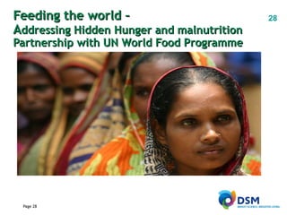 Feeding the world –  A ddressing Hidden Hunger and malnutrition Partnership with UN World Food Programme 