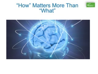 “How” Matters More Than
“What”
 